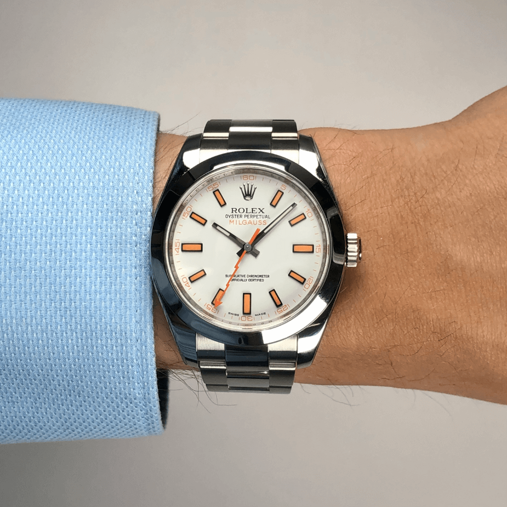 Rolex Oyster Perpetual Milgauss Armbanduhr in Edelstahl mit Automatikwerk