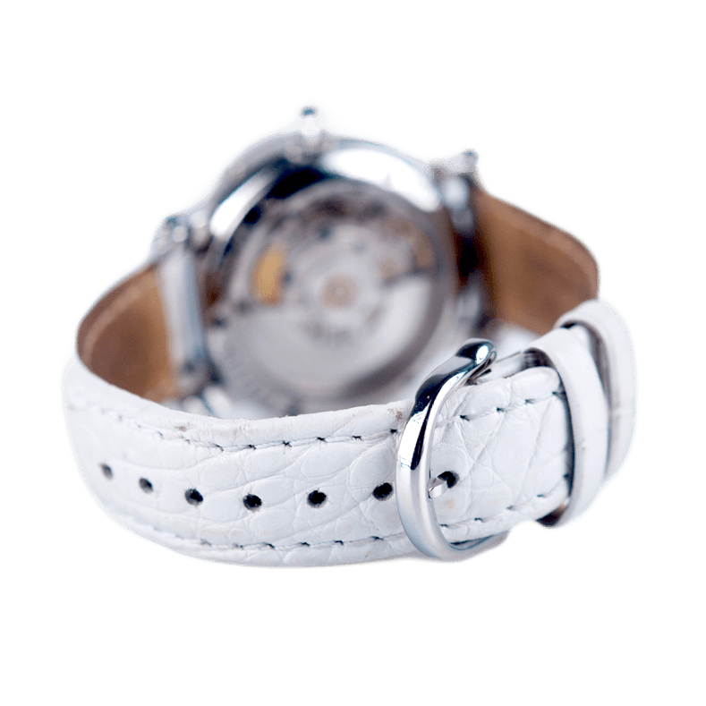 Maurice Lacroix Masterpiece Phase de Lune Damenuhr in Edelstahl mit Diamant-Lünette