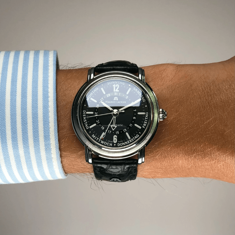 Maurice Lacroix Masterpiece Cinq Aiguilles Armbanduhr in Edelstahl mit Automatikwerk