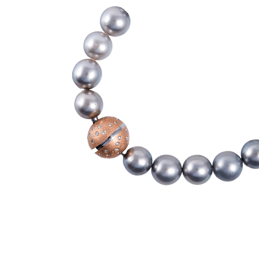 Tahiti Perlenkette mit Diamanten