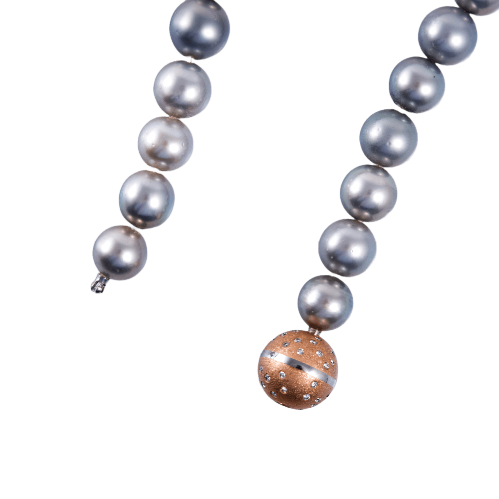 Tahiti Perlenkette mit Diamanten