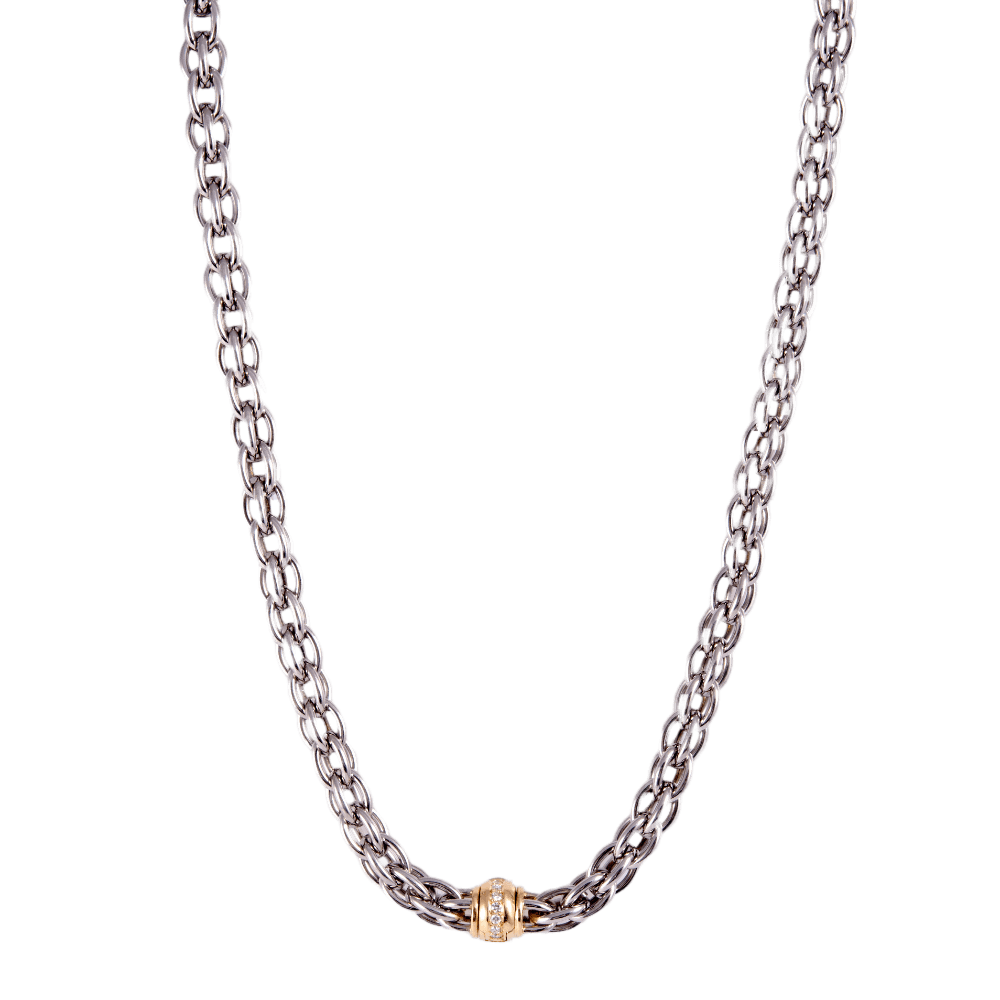 Collier mit Diamanten 750 Weißgold