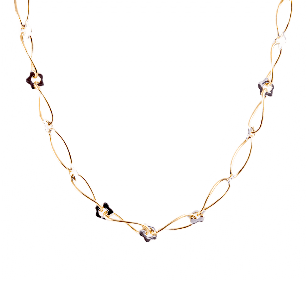 Collier Blüten 750 Gold/- und Weißgold