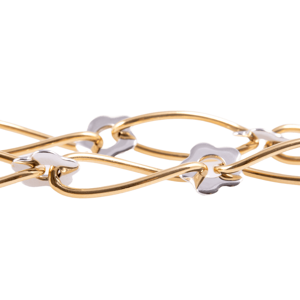 Collier Blüten 750 Gold/- und Weißgold