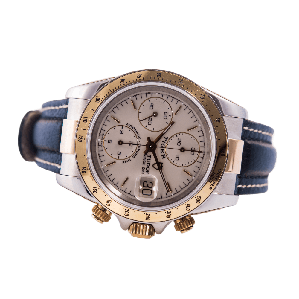 Tudor Prince Date Tiger Chronograph Herrenuhr in Edelstahl und Gold mit Automatikwerk.