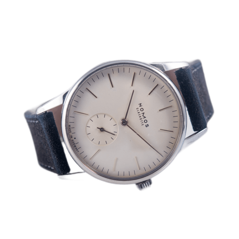 Nomos Orion 33 Armbanduhr in Edelstahl mit Handaufzugwerk