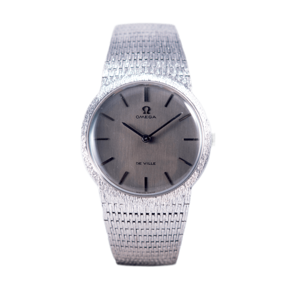 Omega Vintage De Ville Armbanduhr, ca. 1960/70er Jahre, in 750 Weißgold mit Handaufzugwerk, Cal. 620.