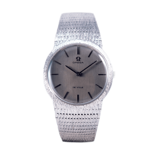 Omega Vintage De Ville Armbanduhr, ca. 1960/70er Jahre, in 750 Weißgold mit Handaufzugwerk, Cal. 620.
