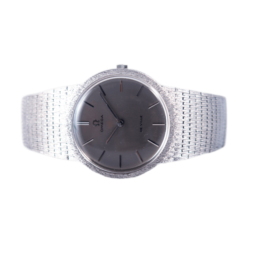 Omega Vintage De Ville Armbanduhr, ca. 1960/70er Jahre, in 750 Weißgold mit Handaufzugwerk, Cal. 620.