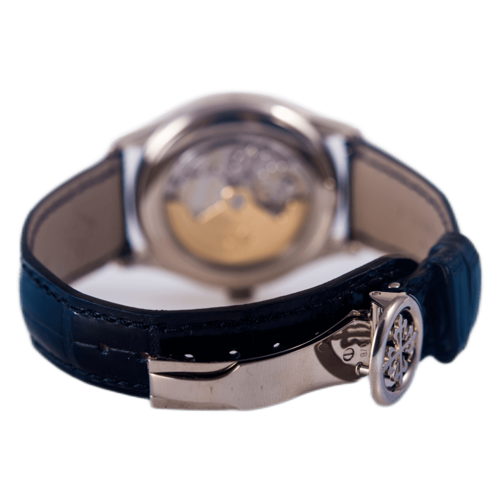 Patek Philippe Calatrava Armbanduhr Jahreskalender mit Mondphase in 750 Weißgold