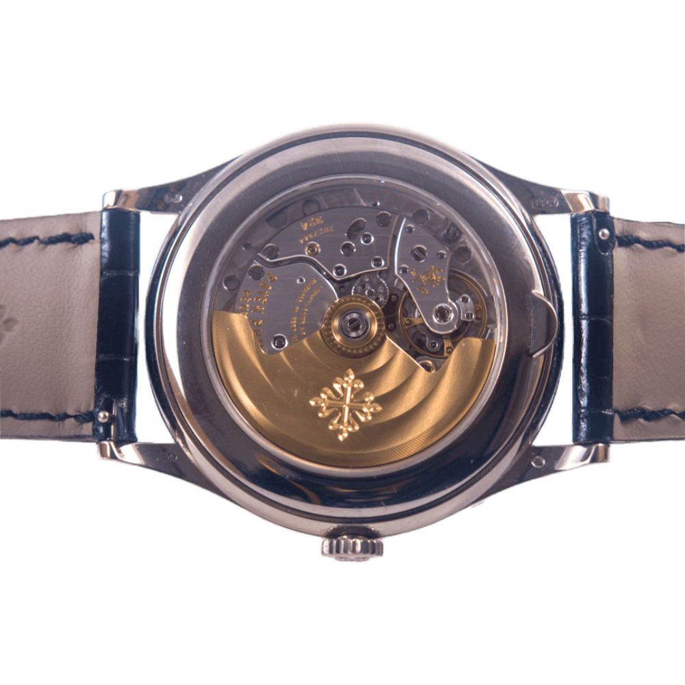 Patek Philippe Calatrava Armbanduhr Jahreskalender mit Mondphase in 750 Weißgold