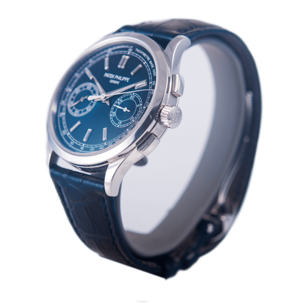 Patek Philippe Complications Chronograph Armbanduhr in 950 Platin mit Handaufzugwerk