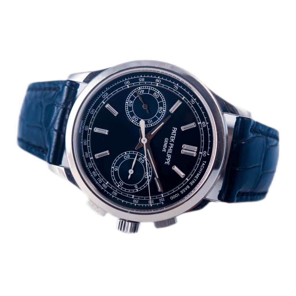 Patek Philippe Complications Chronograph Armbanduhr in 950 Platin mit Handaufzugwerk