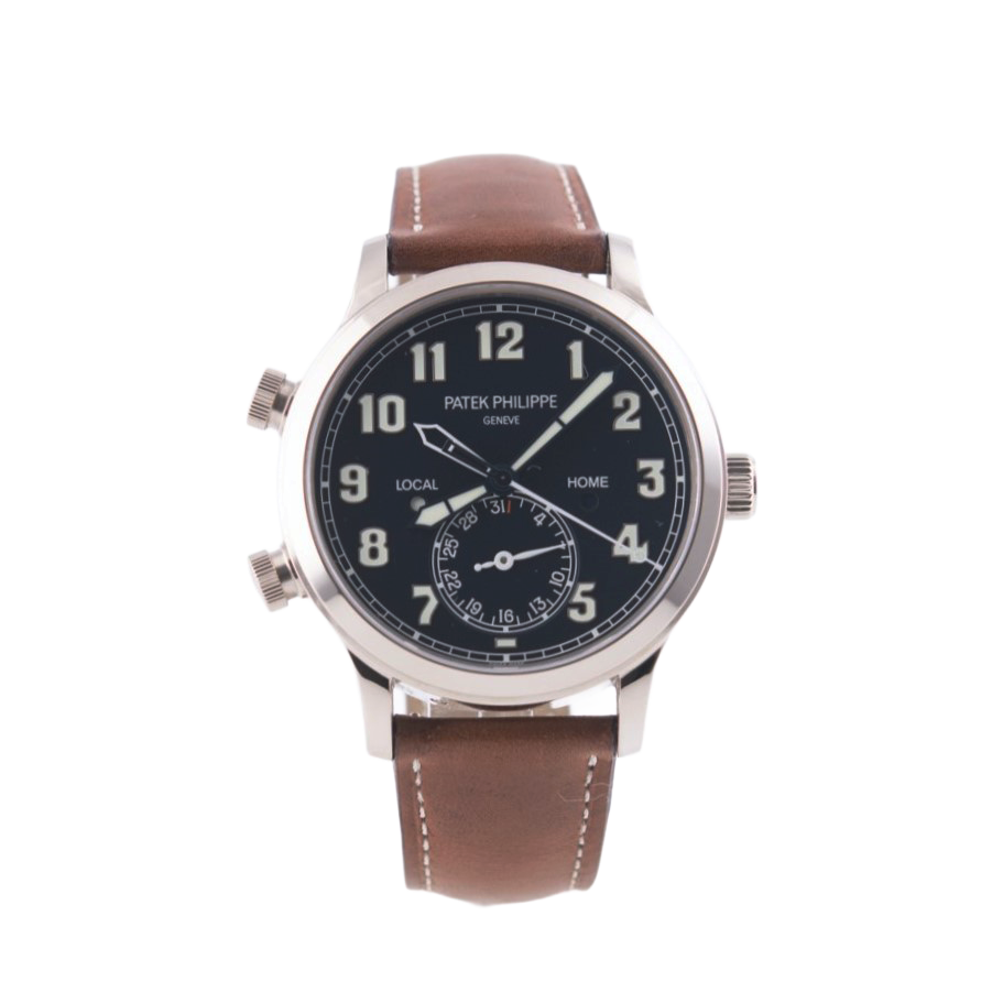 Patek Philippe Pilot Travel Time Armbanduhr
in 750 Weißgold mit Automatikwerk