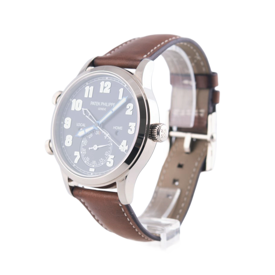 Patek Philippe Pilot Travel Time Armbanduhr
in 750 Weißgold mit Automatikwerk