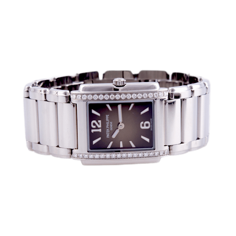 Patek Philippe Twenty-4 Damenuhr in Edelstahl mit Quarzwerk.