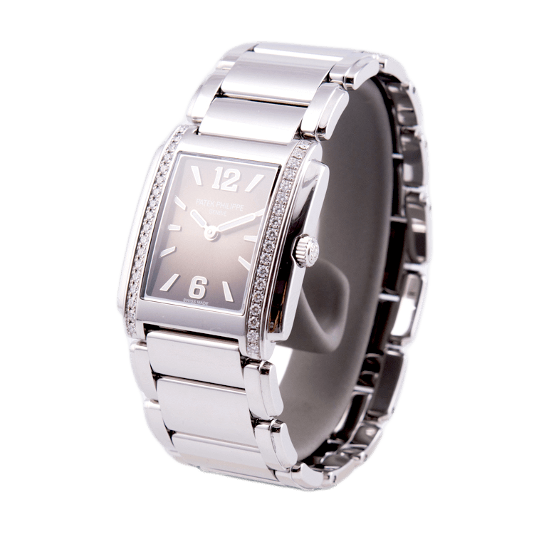 Patek Philippe Twenty-4 Damenuhr in Edelstahl mit Quarzwerk.