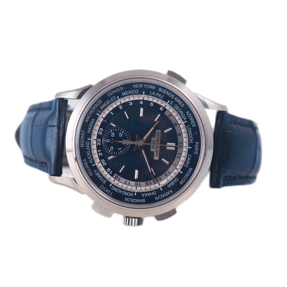 Patek Philippe World Time Chronograph in 750 Weißgold mit Automatikwerk