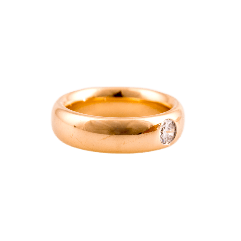 Ring in 750 Roségold mit einem Brillant