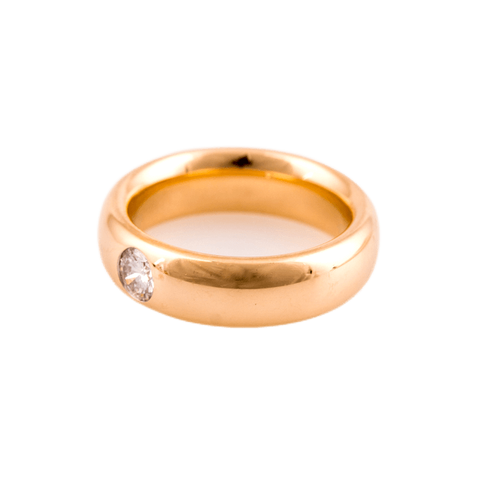 Ring in 750 Roségold mit einem Brillant