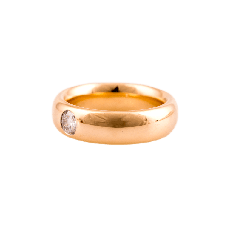 Ring in 750 Roségold mit einem Brillant