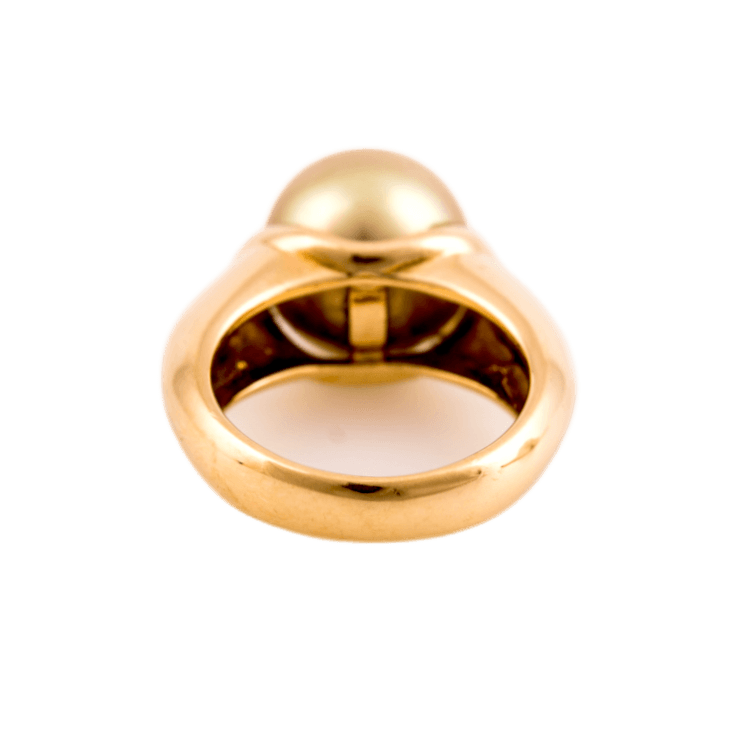 Ring in 750 Gelbgold mit einer Südseeperle in der Farbe Gold