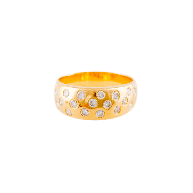 Ring in 750 Gelbgold mit 18 Brillanten