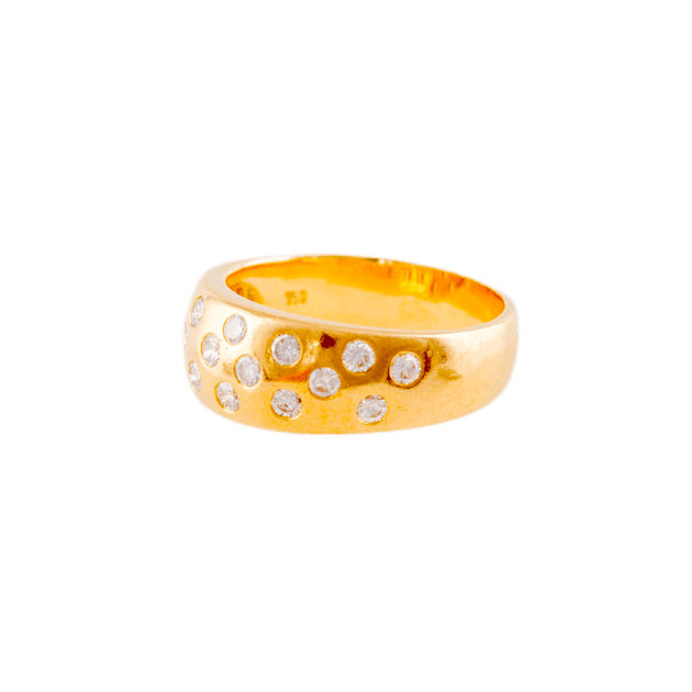 Ring in 750 Gelbgold mit 18 Brillanten