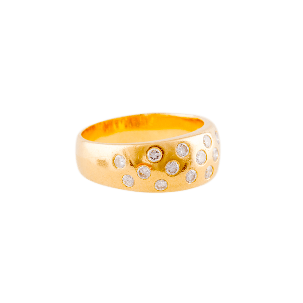 Ring in 750 Gelbgold mit 18 Brillanten