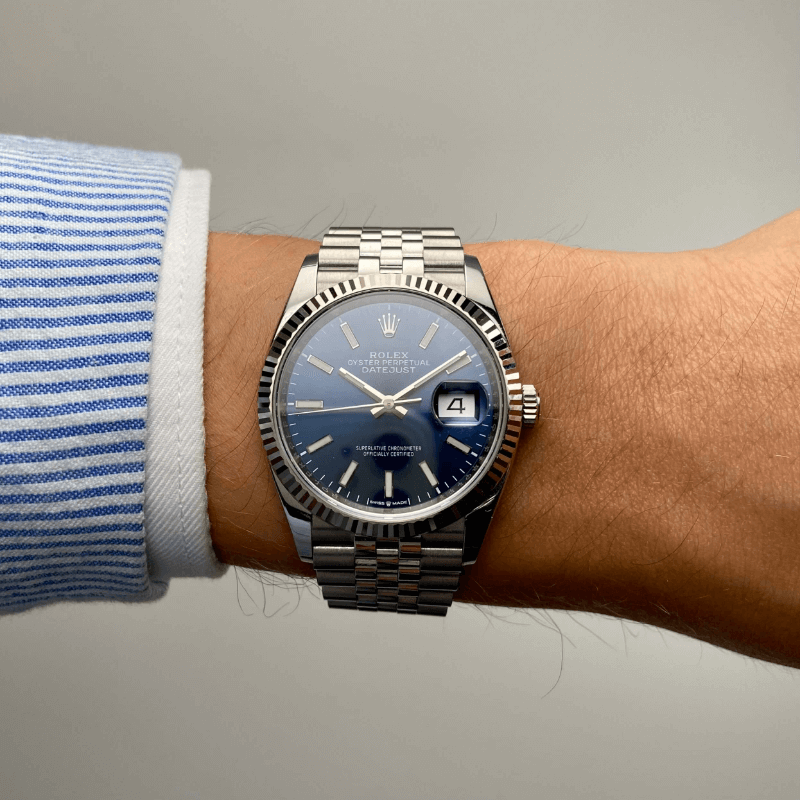 Rolex Datejust 36 in Edelstahl mit Weißgoldlünette. Automatikwerk