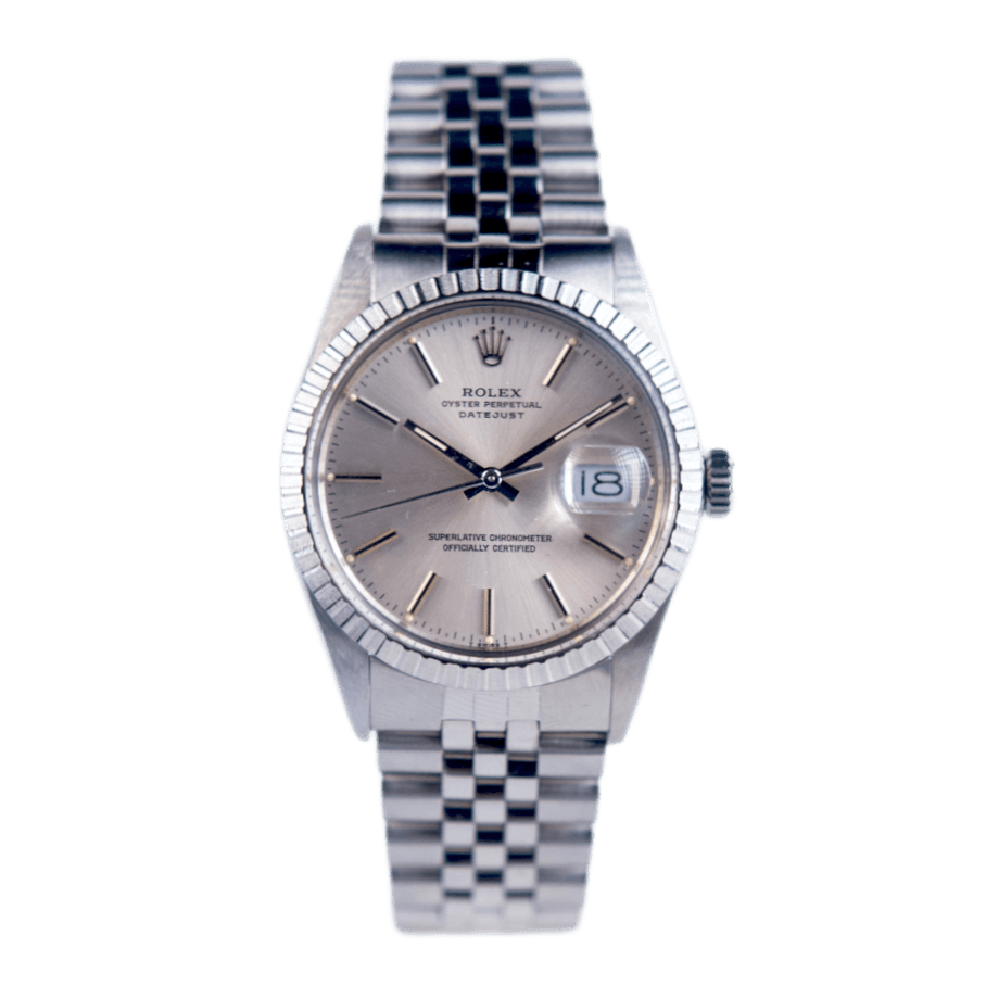 Rolex Vintage Datejust 36 in Edelstahl mit Automatikwerk. Zifferblatt silber-index
