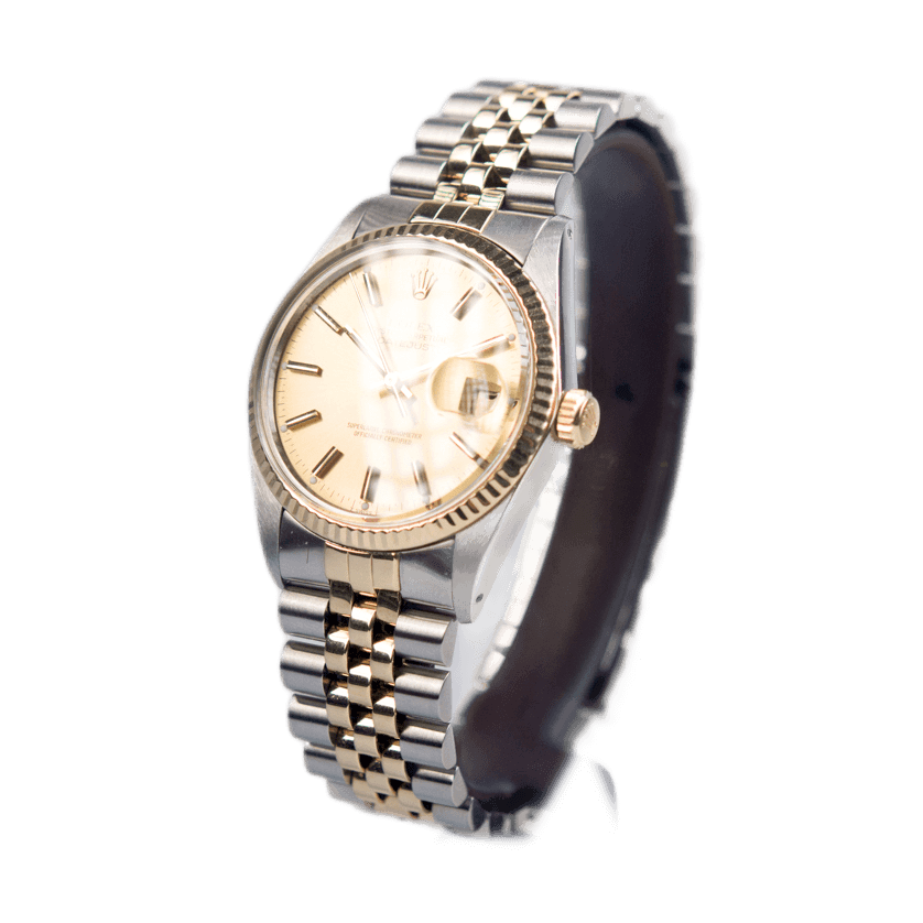 Rolex Vintage Datejust 36 in Edelstahl und Gold mit Automatikwerk. Zifferblatt Champagner-Index