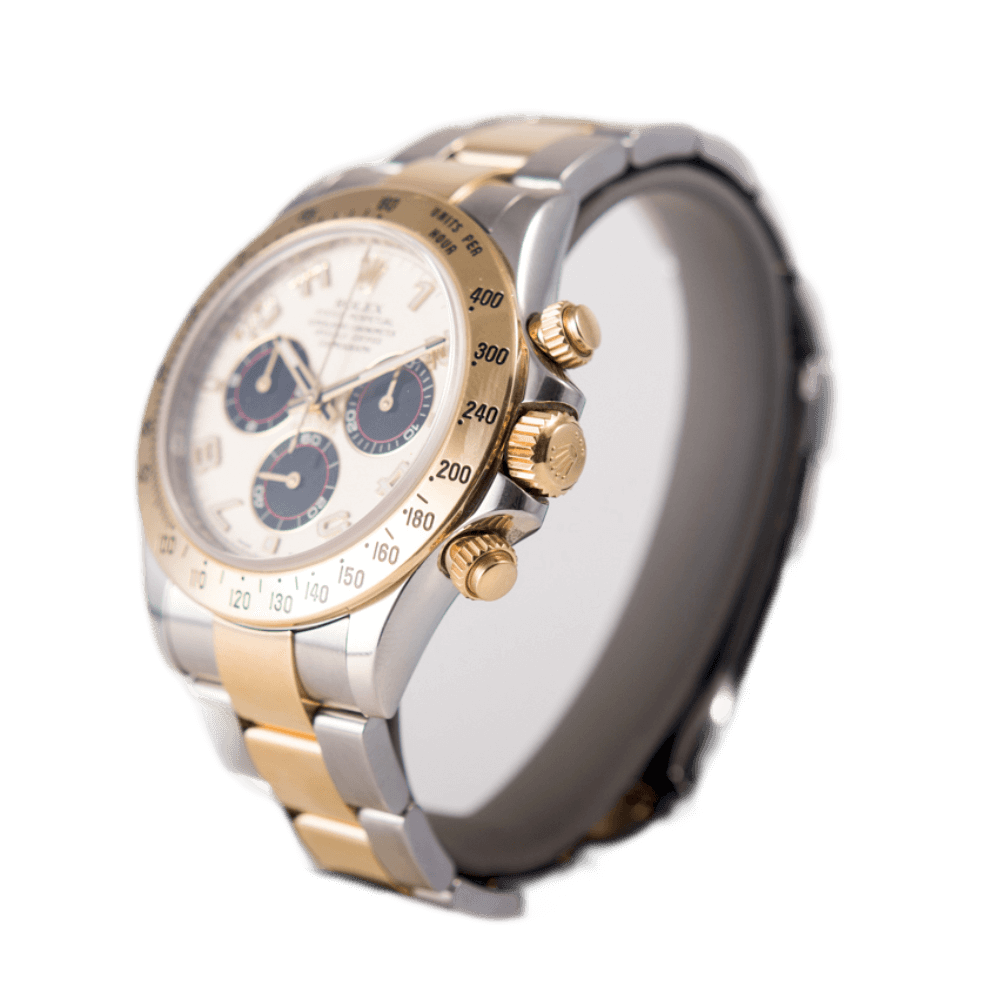 Rolex Oyster Perpetual Daytona Cosmograph in Edelstahl und Gold mit Automatikwerk.