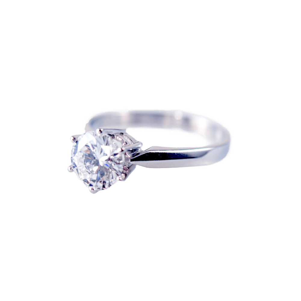 Solitär Ring in 750 Weißgold, Brillant 1,35ct River (D) / VVSI 1