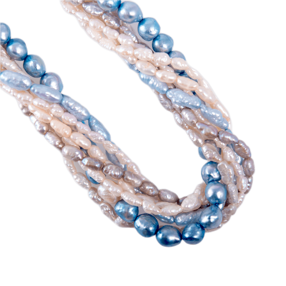 Süßwasserperlcollier multicolor mehrreihig