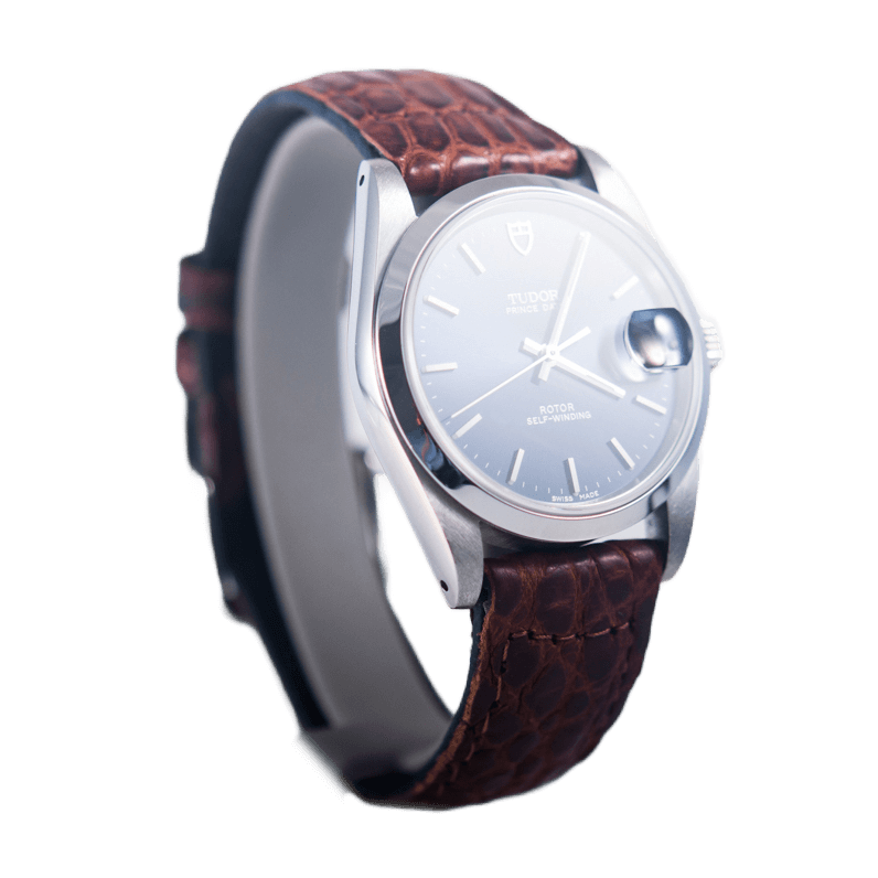 Tudor Prince Date Armbanduhr in Edelstahl mit Automatikwerk. Zifferblatt blau-index