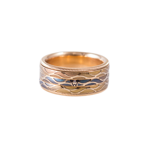 Wellendorff Jahresring 2008 Regenbogen in 750 Gelbgold mit Kaltemaille