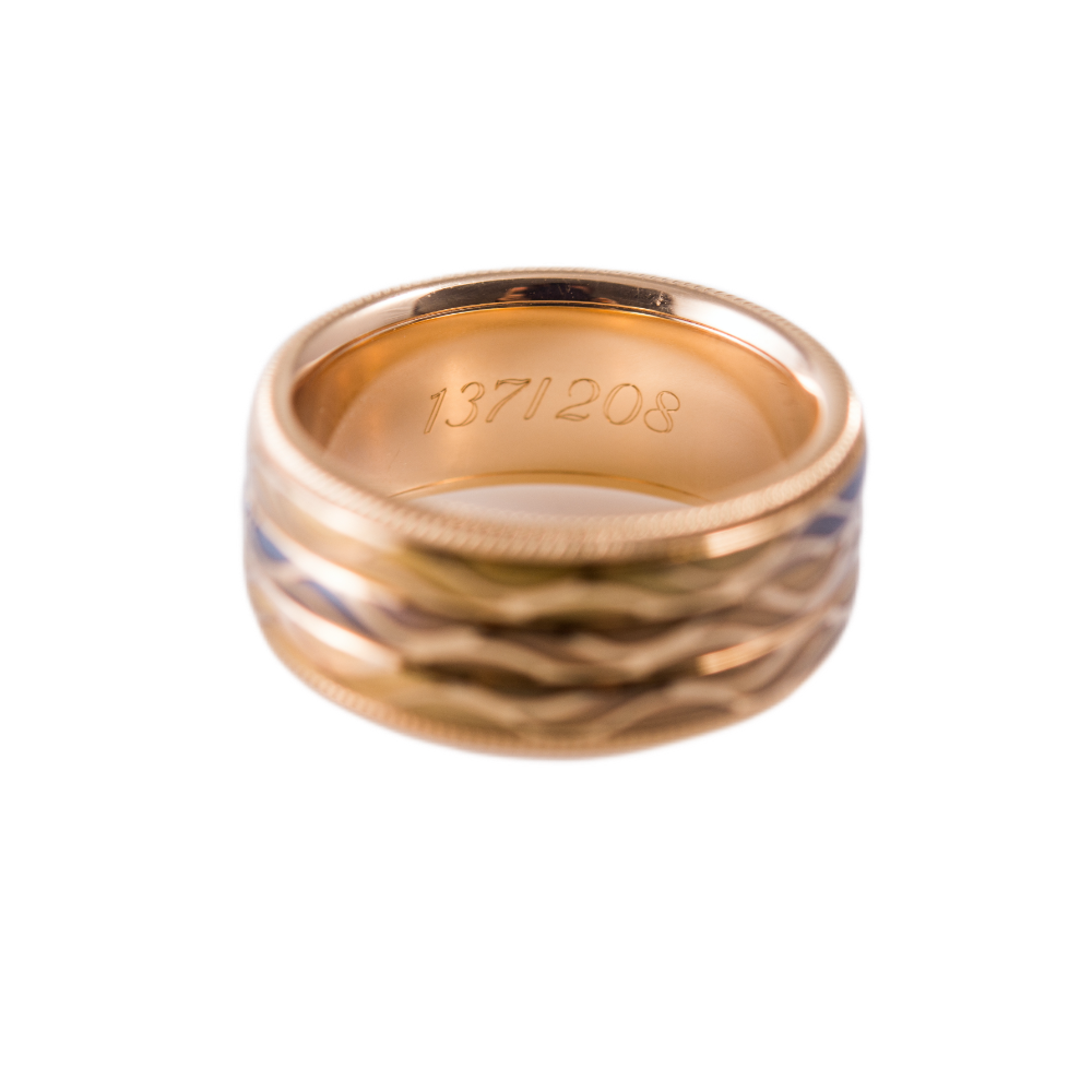 Wellendorff Jahresring 2008 Regenbogen in 750 Gelbgold mit Kaltemaille