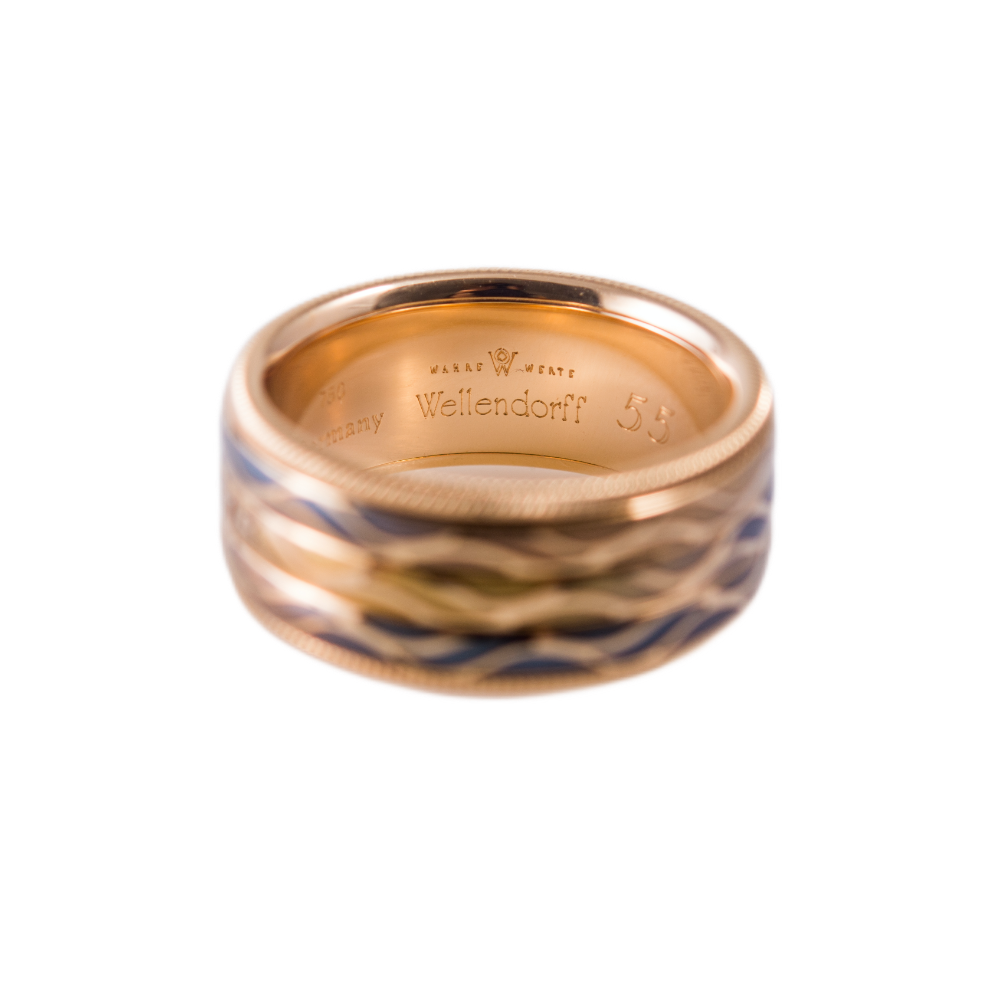 Wellendorff Jahresring 2008 Regenbogen in 750 Gelbgold mit Kaltemaille