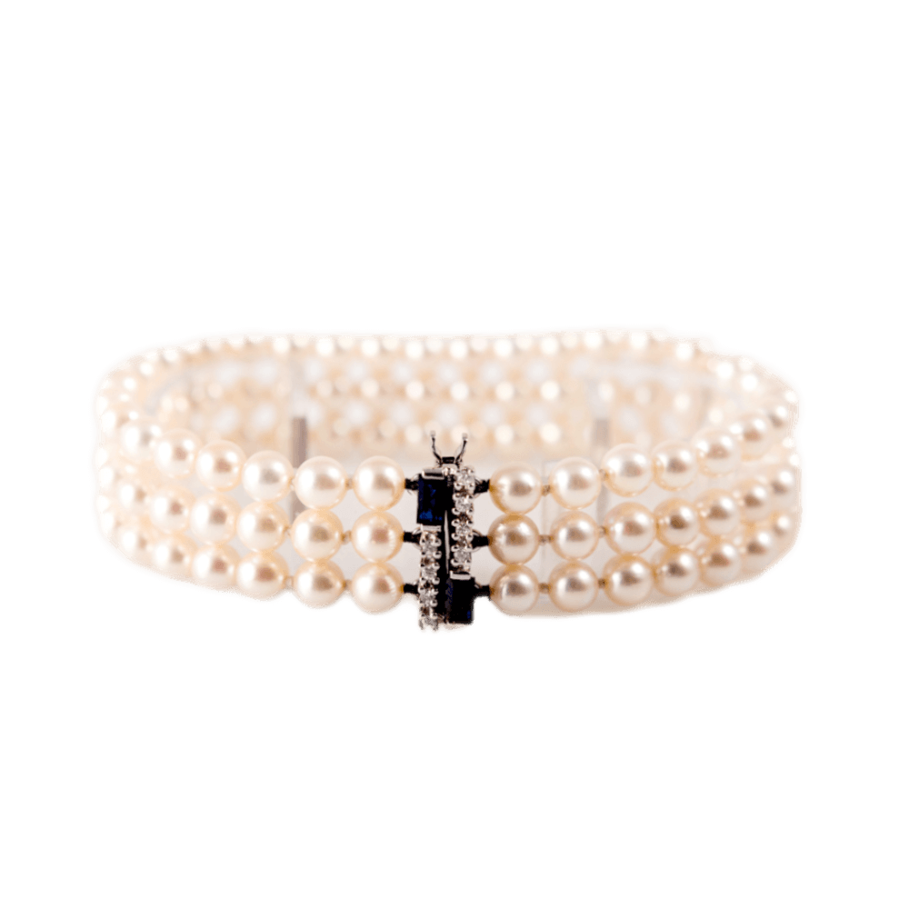 Perlarmband, dreireihig, sehr schöner Lüster, D: ca. 5,0mm