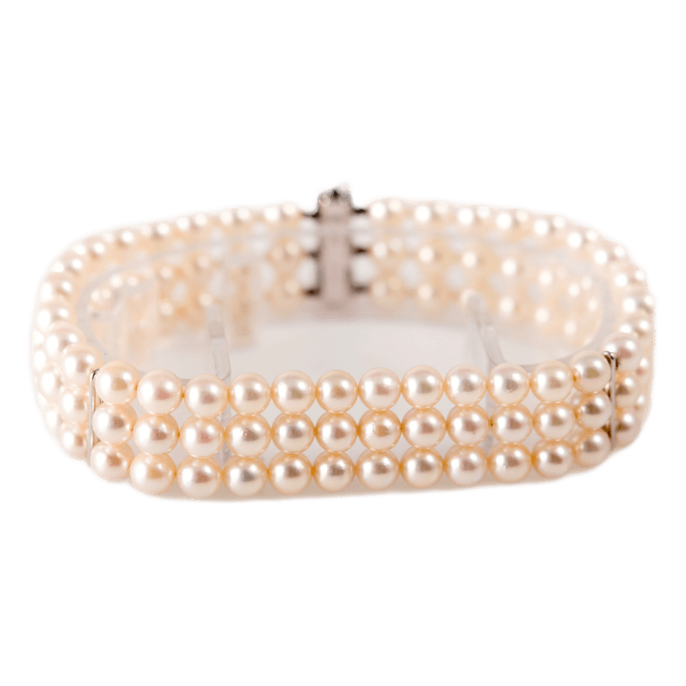 Perlarmband, dreireihig, sehr schöner Lüster, D: ca. 5,0mm