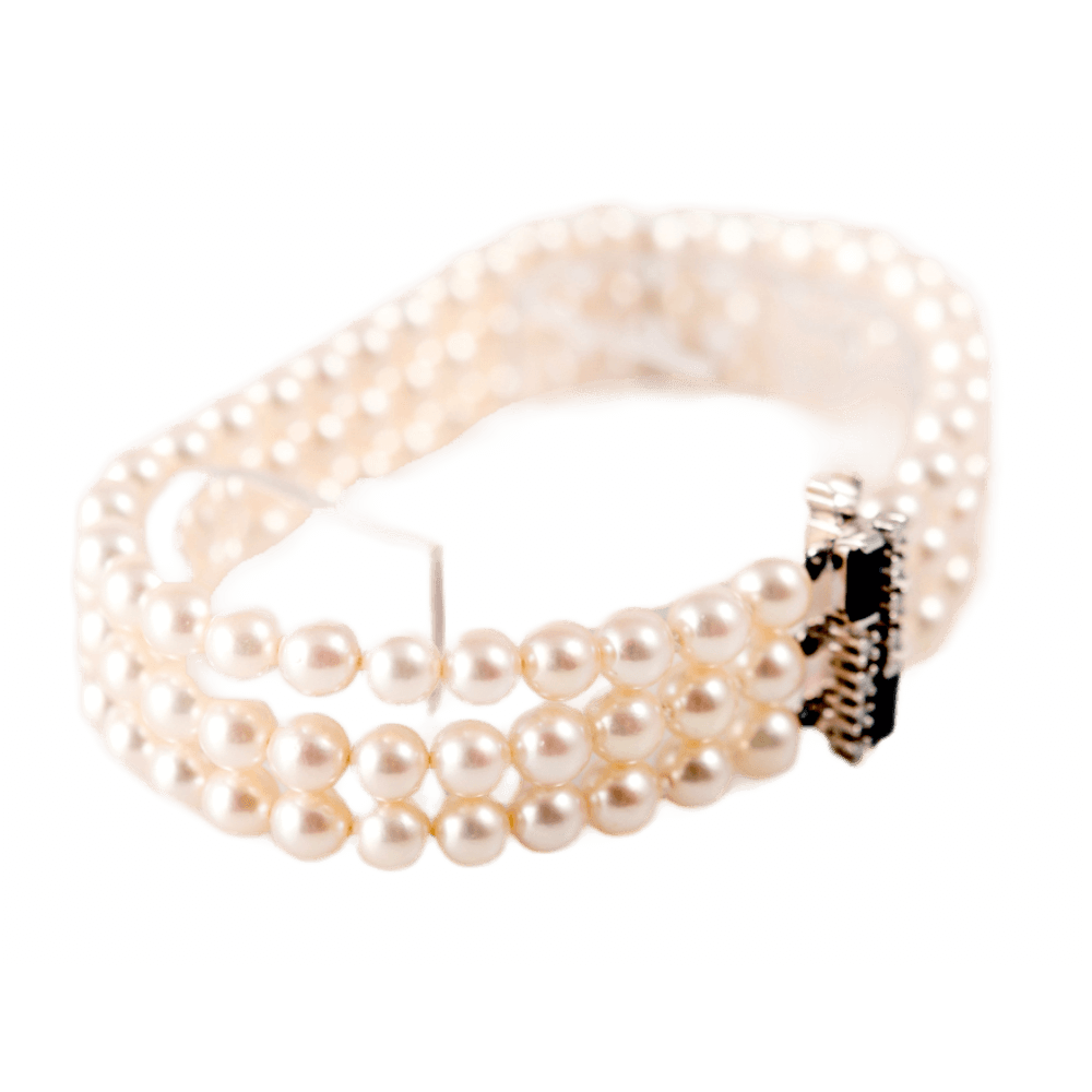 Perlarmband, dreireihig, sehr schöner Lüster, D: ca. 5,0mm