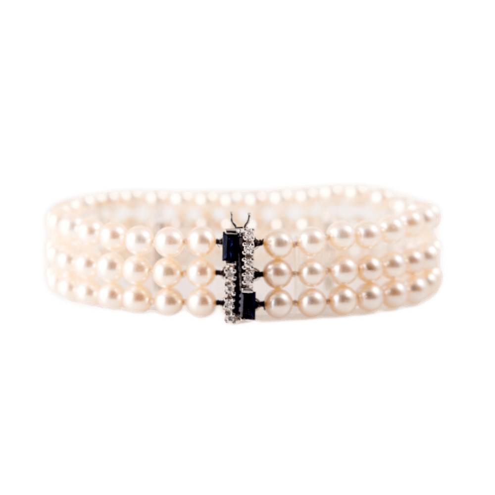 Perlarmband, dreireihig, sehr schöner Lüster, D: ca. 5,0mm