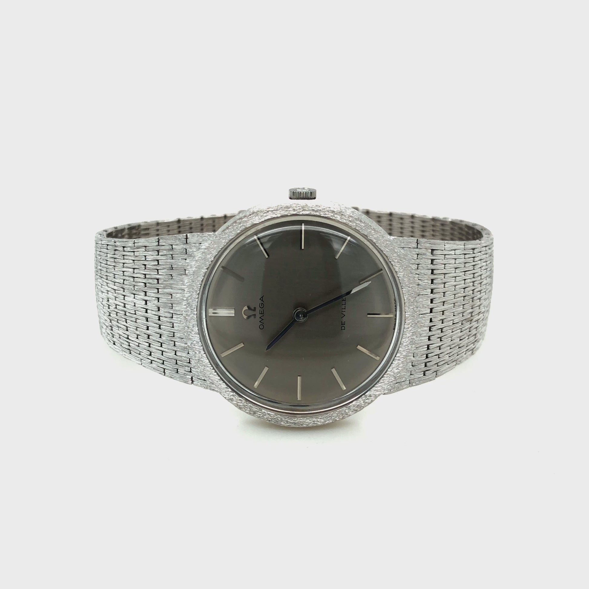 Omega Vintage De Ville Armbanduhr, ca. 1960/70er Jahre, in 750 Weißgold mit Handaufzugwerk, Cal. 620.