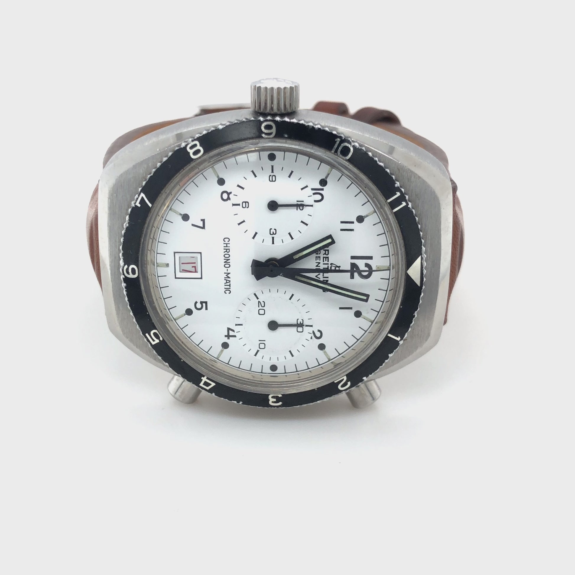 Breitling Vintage Chrono-Matic Chronograph Herrenuhr in Edelstahl mit Automatikwerk, ca. 1970er Jahre.