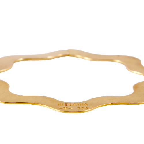 Niessing Armreif "Welle" 750 Gold mattiert.