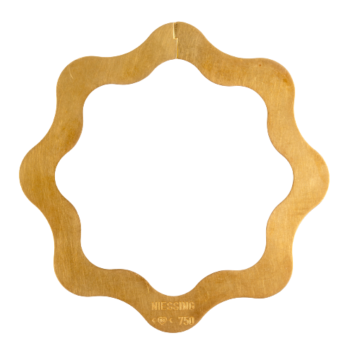 Niessing Armreif "Welle" 750 Gold mattiert.