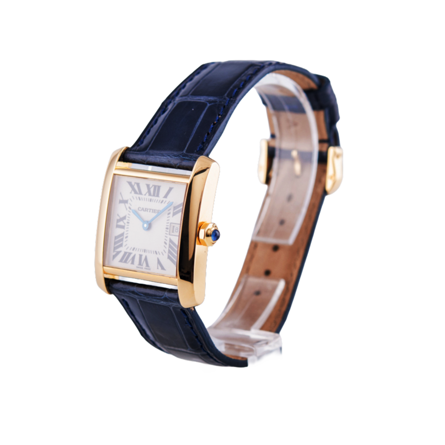 Cartier Tank Francaise Damenuhr
in 750 Gelbgold mit Quarzwerk.&nbsp;
Zifferblatt weiß-römisch.