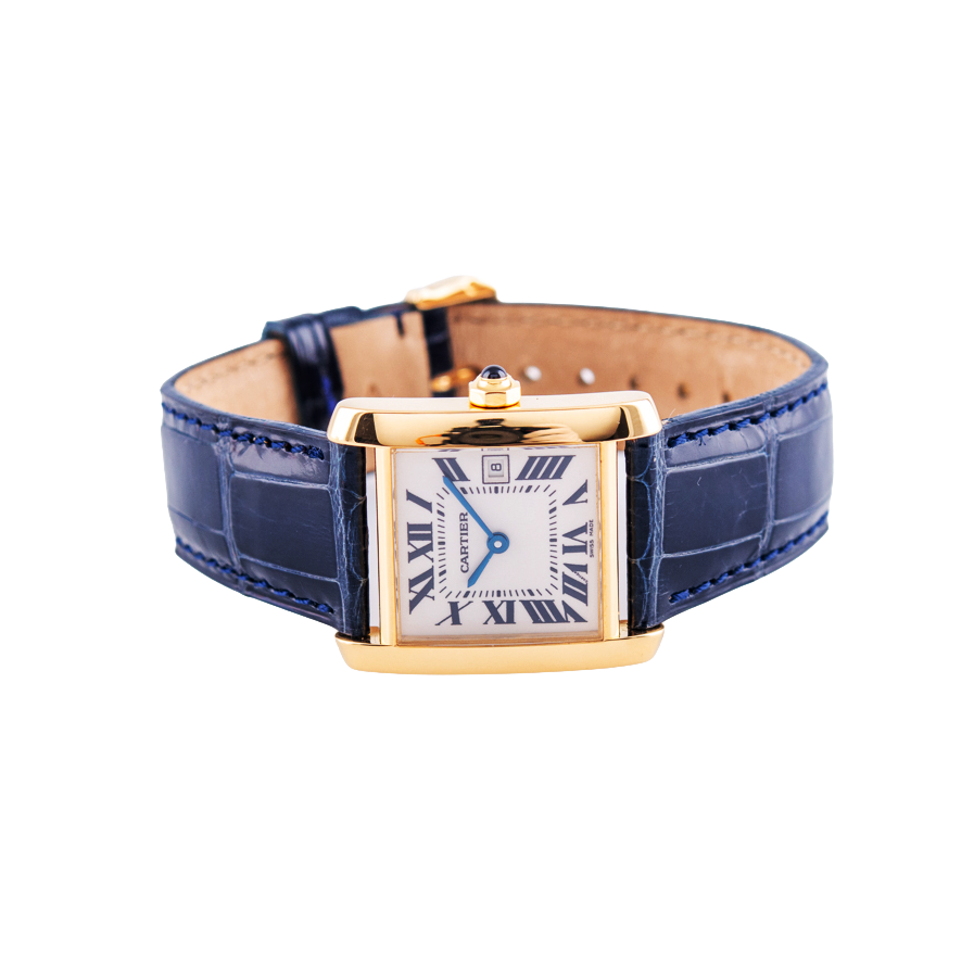 Cartier Tank Francaise Damenuhr
in 750 Gelbgold mit Quarzwerk.&nbsp;
Zifferblatt weiß-römisch.