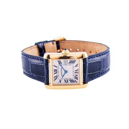 Cartier Tank Francaise Damenuhr
in 750 Gelbgold mit Quarzwerk.&nbsp;
Zifferblatt weiß-römisch.
